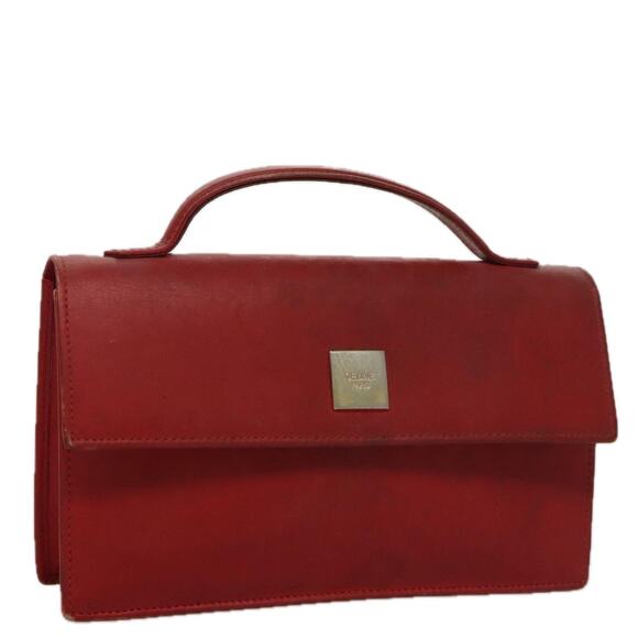 CELINE Mini Hand Bag Leather Red - Picture 1 of 16